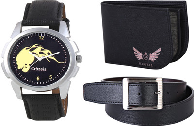 

Crazeis Analog Watch Combo(Black)