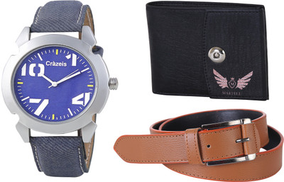 

Crazeis Analog Watch Combo(Blue)