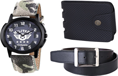 

Crazeis Analog Watch Combo(Grey)