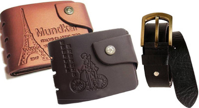

PEACOCK MUNDKAR Wallet, Belt Combo(Tan, Black)