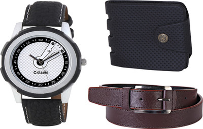 

Crazeis Analog Watch Combo(Black)