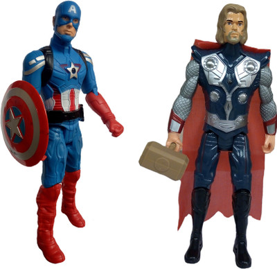 

MEGAEMART CAPTAIN AMERICA AND THOR AVENGERS HERO WITH LED LIGHT ACTION FIGURE TOYS FOR KIDS [25CM] COMBO(Multicolor)