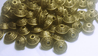 

Sparkle Bead, antiqued gold-finished copper-coated plastic, 16x10mm with 2.5mm hole.