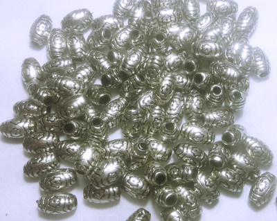 

Sparkle Bead, Acrylic,antiqued silver-finished 11X07mm with 2mm hole.