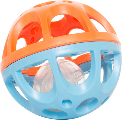 

Baybee Bendy and Roll Fun Ball | Grip Ball with Holes for Baby Colourful Ball Bed Toys Rattle(Blue, Multicolor)