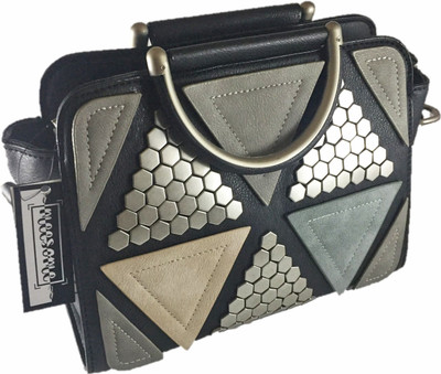

MEesome Elegant Abstract Designer Shoulder Bag(Black, Grey, 11 inch)