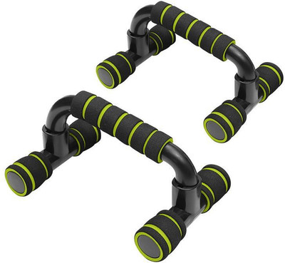 

Leosportz Light Weiht With Floor Grip Handy Durable Pushup bar Push-up Bar(Black, Green)