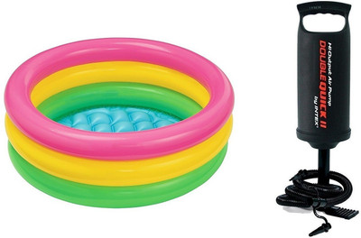 

WaterMelon Intex 4 Feet Big Size Inflatable Swimming Pool With Hand Pump(Multicolor)