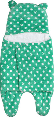 

My New Born Polka, Printed  Crib Baby Blanket(Polyester, Green