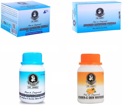 

Dr. James Combo Kit Glutathione, Vitamin C, Cream and Soap Skin Whitening Combo(220 g)