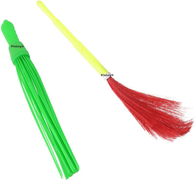 Winberg Plastic Wet and Dry Broom(Multicolor, Pack of 2) Flipkart