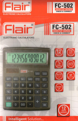 FLAIR FC-502 Desktop Series Check & Correct FC-502 Basic  Calculator(12 Digit)