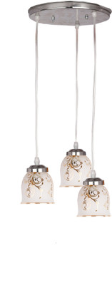 AFAST Designer Pendant Hanging Ceiling Lamp With Three Hanging Decorative Glass And All Fitting And Fixture (Bulbe Not Include) No xc8 Pendant Lamp Ceiling Lamp(White, Gold)