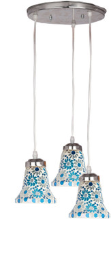 AFAST Designer Pendant Hanging Ceiling Lamp With Three Hanging Decorative Glass And All Fitting And Fixture (Bulbe Not Include) No xc24 Pendant Lamp Ceiling Lamp(Multicolor)