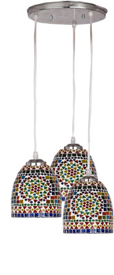 AFAST Designer Pendant Hanging Ceiling Lamp With Three Hanging Decorative Glass And All Fitting And Fixture (Bulbe Not Include) No xc3 Pendant Lamp Ceiling Lamp(Multicolor)