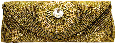 

kabir bambhaari Party Gold, Red Clutch