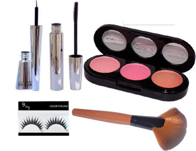 

9 to 5 Eyelashes, Viva Glam Blush Fard A Joues & Brooke Candy Eyeliner,Mascara With Makeup Brush(Set of 5)
