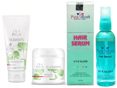 

Pink Root Hair Serum and Wella Elements Conditioner with Mask(Set of 3)