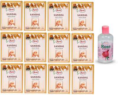 

Ayur Sandal Anti-Dryness Face Pack + Rose Water(Set of 13)