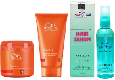 

Pink Root Hair Serum and Wella Enrich Conditioner with Mask(Set of 3)