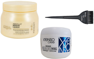 

Studio Fix Combo Hair Brush&L’Oreal XTenso CARe PRO-KERATIN + INCELL (Starightened Hair) Masque,L'oreal Professional Absolute Repair Lipidium Spa(Set of 3)