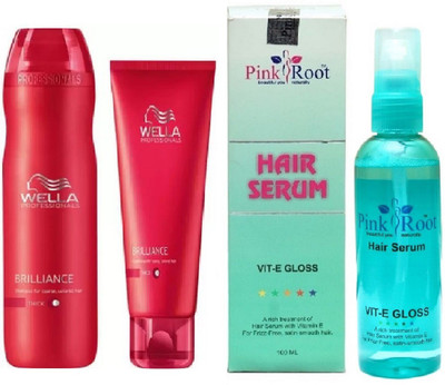 

Pink Root Hair Serum and Wella Brilliance Shampoo, Conditioner(Set of 3)