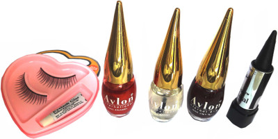 

Avlon Combo of Nail Paint, Kajal, Eyelashes set(Set of 5)