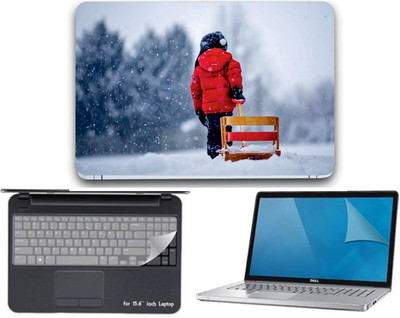 

Gallery 83 ® snow man wallpaper 3 in 1 combo pack with laptop skin sticker decal, key guard, Screen protector all are laptop 15.6 inch Combo Set 3338 vinyl Laptop Decal 15.6 Combo Set