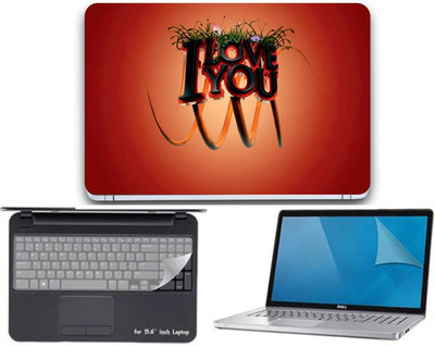 

Gallery 83 ® ilove you wallpaper 3 in 1 combo pack with laptop skin sticker decal, key guard, Screen protector all are laptop 15.6 inch Combo Set 3452 vinyl Laptop Decal 15.6 Combo Set