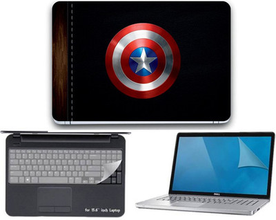

Gallery 83 ® camptain america shield wallpaper 3 in 1 combo pack with laptop skin sticker decal, key guard, Screen protector all are laptop 15.6 inch Combo Set 3371 vinyl Laptop Decal 15.6 Combo Set