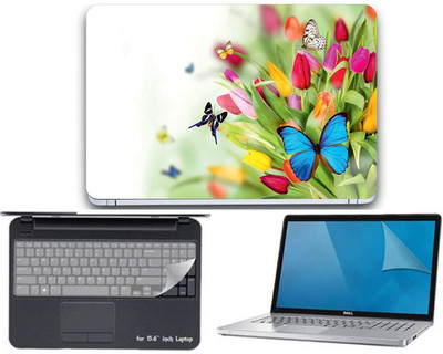 

Gallery 83 ® butterfly wallpaper 3 in 1 combo pack with laptop skin sticker decal, key guard, Screen protector all are laptop 15.6 inch Combo Set 3433 vinyl Laptop Decal 15.6 Combo Set