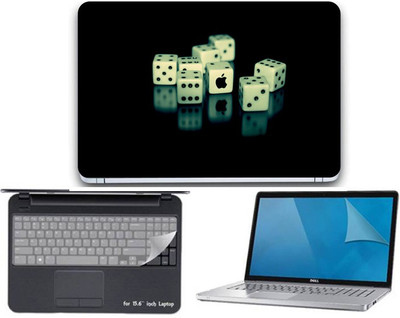 

Gallery 83 ® apple logo dice wallpaper 3 in 1 combo pack with laptop skin sticker decal, key guard, Screen protector all are laptop 15.6 inch Combo Set 3489 vinyl Laptop Decal 15.6 Combo Set