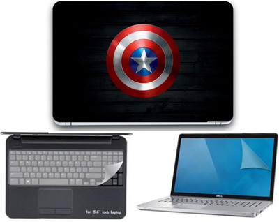 

Gallery 83 ® camptain america shield wallpaper 3 in 1 combo pack with laptop skin sticker decal, key guard, Screen protector all are laptop 15.6 inch Combo Set 3366 vinyl Laptop Decal 15.6 Combo Set