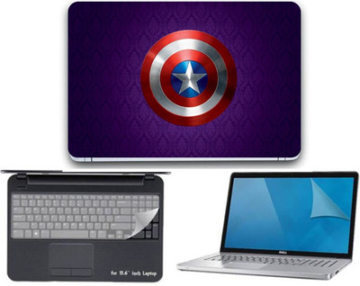 

Gallery 83 ® camptain america shield wallpaper 3 in 1 combo pack with laptop skin sticker decal, key guard, Screen protector all are laptop 15.6 inch Combo Set 3372 vinyl Laptop Decal 15.6 Combo Set