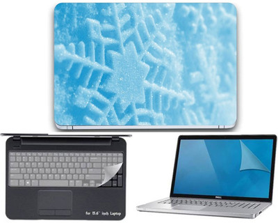 

Gallery 83 ® snow flake wallpaper 3 in 1 combo pack with laptop skin sticker decal, key guard, Screen protector all are laptop 15.6 inch Combo Set 3436 vinyl Laptop Decal 15.6 Combo Set
