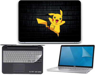 

Gallery 83 ® Pokemon (Pikachu) wallpaper 3 in 1 combo pack with laptop skin sticker decal, key guard, Screen protector all are laptop 15.6 inch Combo Set 3417 vinyl Laptop Decal 15.6 Combo Set