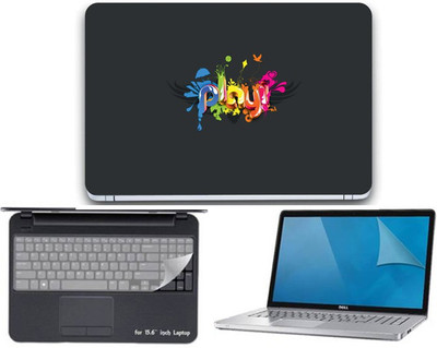 

Gallery 83 ® play text wallpaper 3 in 1 combo pack with laptop skin sticker decal, key guard, Screen protector all are laptop 15.6 inch Combo Set 3454 vinyl Laptop Decal 15.6 Combo Set