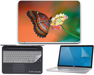 

Gallery 83 ® butterfly wallpaper 3 in 1 combo pack with laptop skin sticker decal, key guard, Screen protector all are laptop 15.6 inch Combo Set 3431 vinyl Laptop Decal 15.6 Combo Set