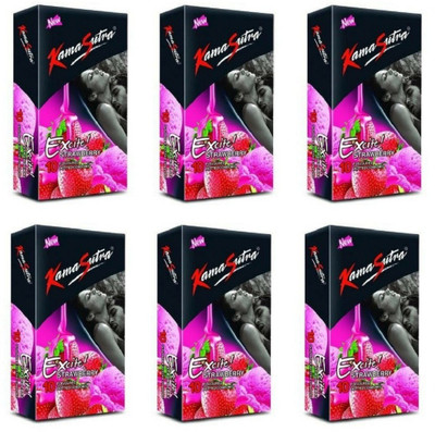 

KamaSutra Excite Strawberry Flavoured Dotted Condom 10s (6x10) Condom(Set of 6, 60S)
