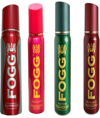 

Fogg IMPERIAL DEODORANT 120 ML+ MONARCH DEODORANT 120 ML+VICTOR DEODORANT 120 ML+ HAPPINESS DEODORANT 120 ML Deodorant Spray - For Men & Women(120 ml, Pack of 4)