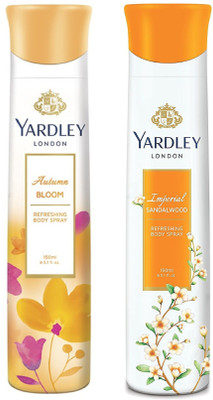 

Yardley London Autumn Bloom and Imperial SandalWood Body Spray for Women 150ML Each (Pack of 2) Body Spray - For Women(300 ml, Pack of 2)