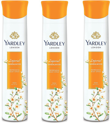 

Yardley London Imperial SandalWood Body Spray for Women 150ML Each (Pack of 3) Body Spray - For Women(450 ml, Pack of 3)