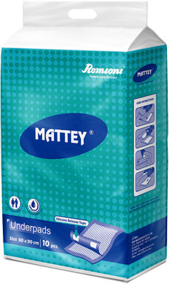 

Mattey Underpads 10 Pcs, Size 60x90cm, Adult Diapers - L(10 Pieces)