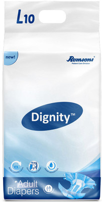 

Dignity Adult Diapers 10 pcs, Waist Size 38"-60" Adult Diapers - L(10 Pieces)