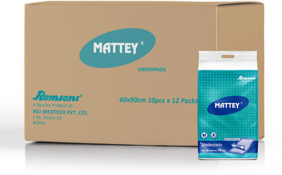 

Mattey Underpads 120 Pcs, Size 60x90cm, Adult Diapers - L(120 Pieces)