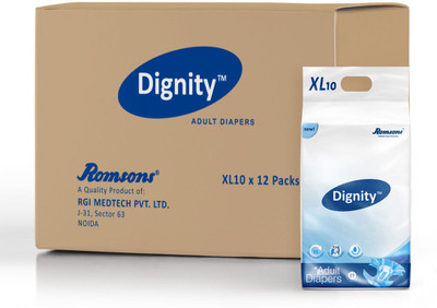 Dignity Adult Diapers 120 pcs, Waist Size 40"-55" Adult Diapers - XL(120 Pieces)