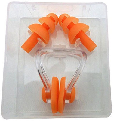 

QUINERGYS ® Papaya - Universal Swimming Silicone Ear Plugs and Nose Clip for Children Ear Plug & Nose Clip(Orange)
