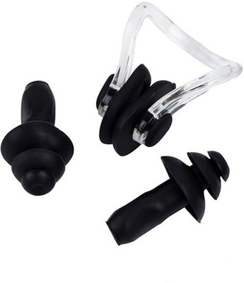 

QUINERGYS Eco-friendly Protector Swimming Sets Ear Plug & Nose Clip(Black)
