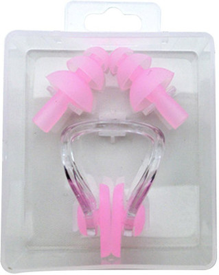 

QUINERGYS ™ Candy Pink - Universal Swimming Silicone Ear Plugs and Nose Clip for Children Ear Plug & Nose Clip(Pink)