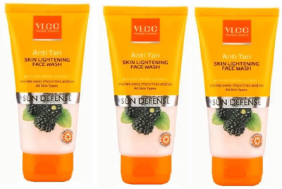 

VLCC Anti Tan Skin Lightening Face Wash Pack Of 3 (100 g) Face Wash(300)